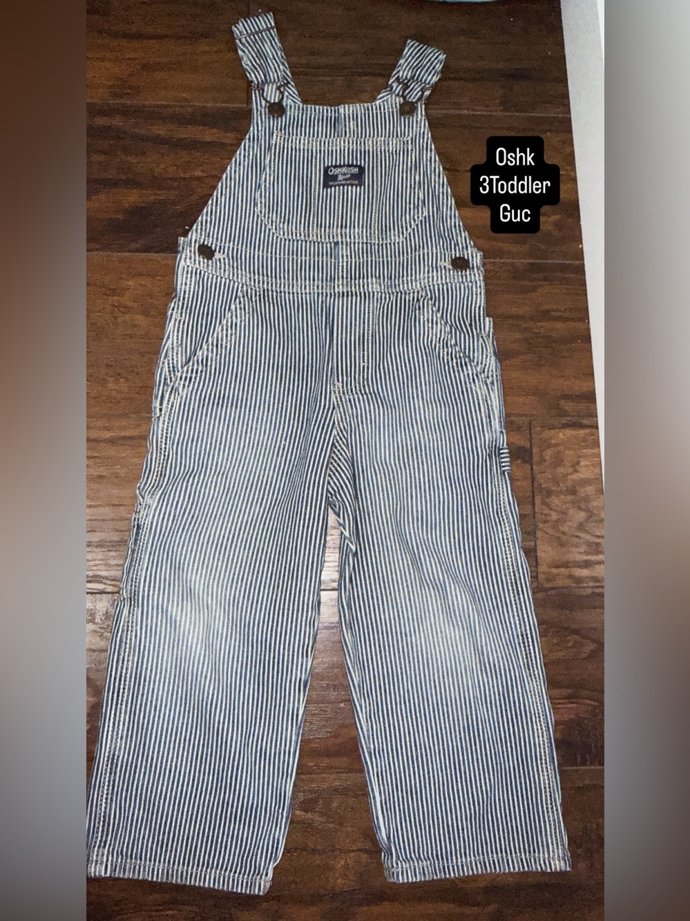 OshKosh B'gosh Navy & White Stripe Toddler Overalls